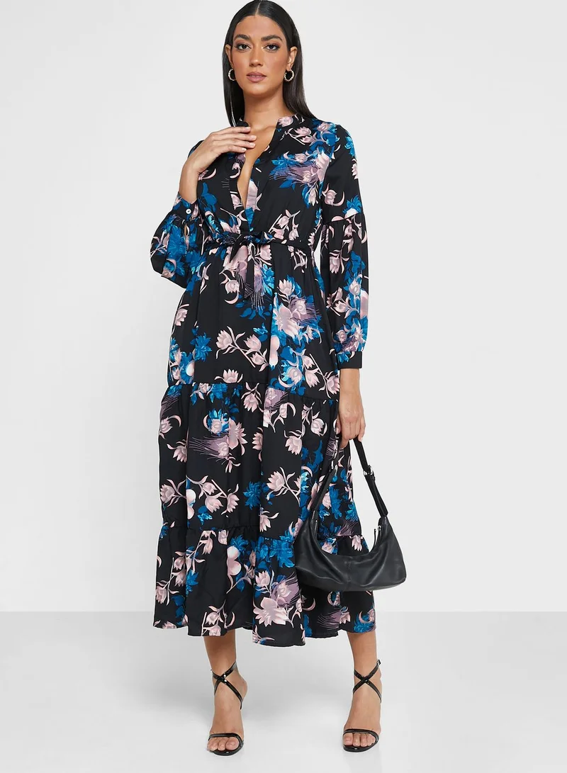 ELLA Front Open Tiered Dress