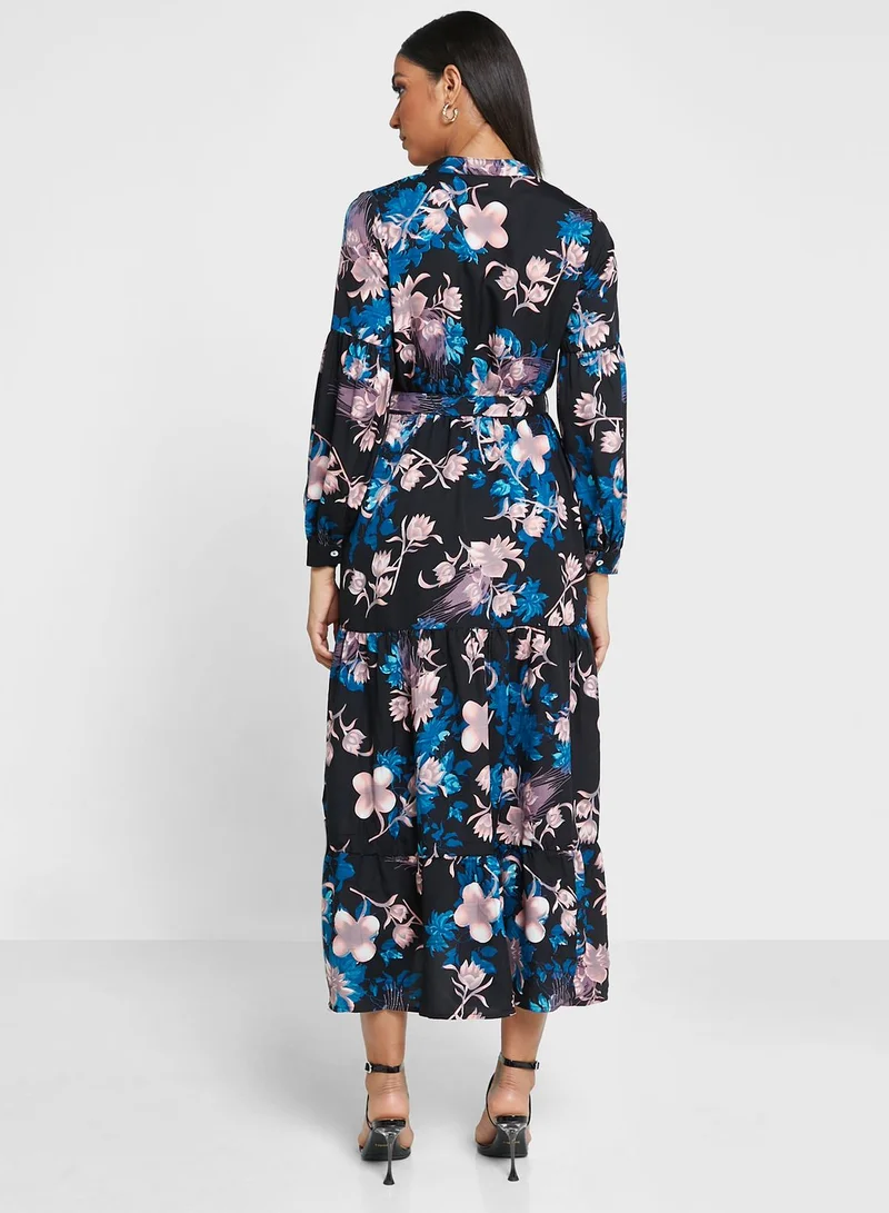 ELLA Front Open Tiered Dress