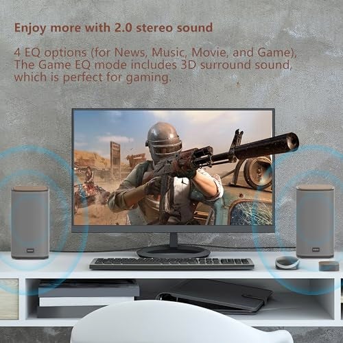 KEiiD Bluetooth Computer Speakers with Wireless Touch Control Pod for PC Laptop/Desktop Wireless Stereo Gaming Speakers, 4 EQ Modes, Aesthetic Style, 2024 New Model - Image 4