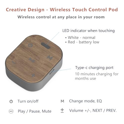 KEiiD Bluetooth Computer Speakers with Wireless Touch Control Pod for PC Laptop/Desktop Wireless Stereo Gaming Speakers, 4 EQ Modes, Aesthetic Style, 2024 New Model - Image 3