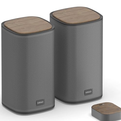 KEiiD Bluetooth Computer Speakers with Wireless Touch Control Pod for PC Laptop/Desktop Wireless Stereo Gaming Speakers, 4 EQ Modes, Aesthetic Style, 2024 New Model - Image 1