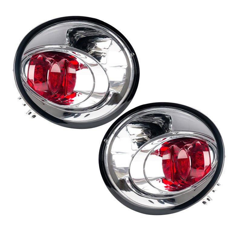 Torchbeam Tail Light Assembly Compatible with Beetle 19982005 Chrome Housing Clear Lens Tail Lights Brake Lamps for Driver and Passenger Side