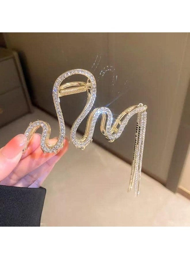 DN Creation مجموعة من مشابك الشعر من دي إن كرييشن، قطعة واحدة بتصميم متعرج مرصعة باللؤلؤ وأحجار الراين، مشبك شعر على شكل فك، إكسسوارات شعر لحفلات الزفاف للنساء والفتيات - Image 4