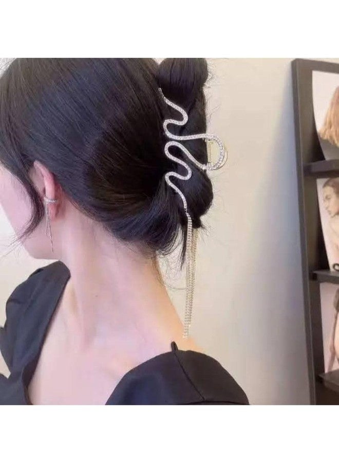 DN Creation مجموعة من مشابك الشعر من دي إن كرييشن، قطعة واحدة بتصميم متعرج مرصعة باللؤلؤ وأحجار الراين، مشبك شعر على شكل فك، إكسسوارات شعر لحفلات الزفاف للنساء والفتيات - Image 5