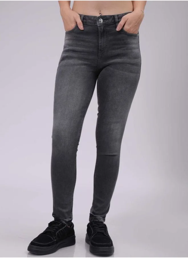 مرفوعة Women Skinny Grey Jeans