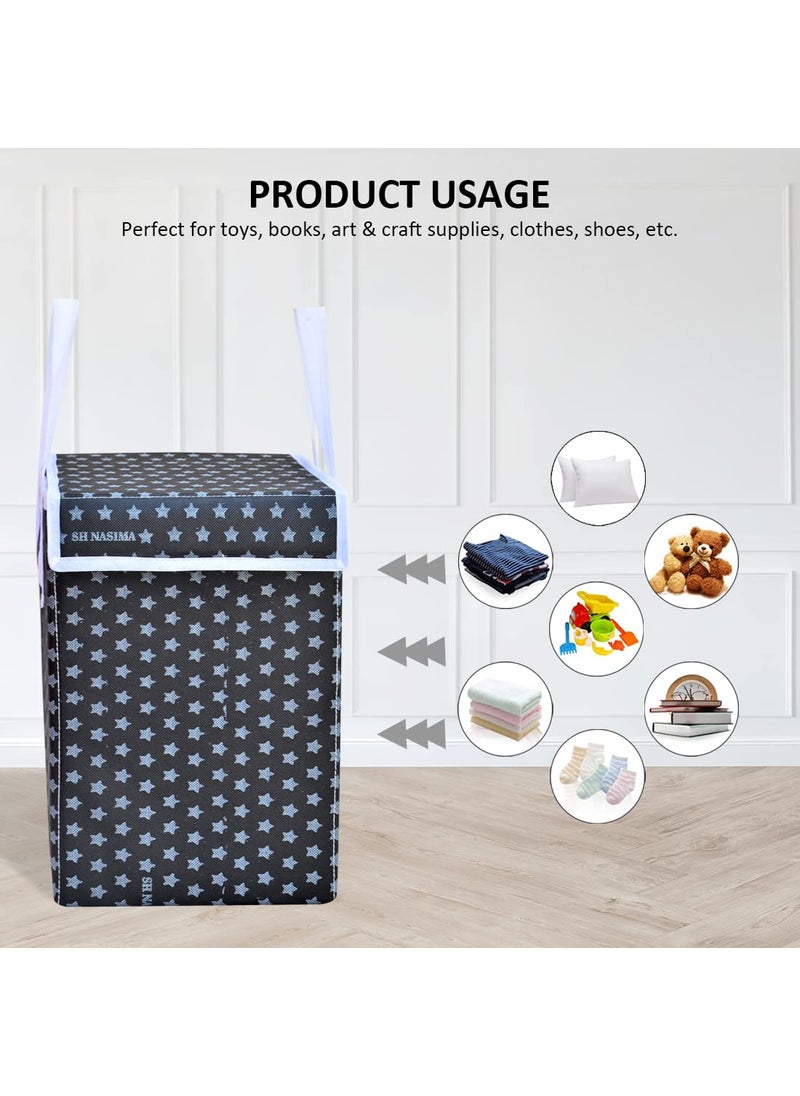 SH.NASIMA MANUFACTURER SH Nasima 35 L Laundry Basket with Handle Foldable Laundry Hamper Collapsible Laundry Sorter and Organizer Tall Storage Basket Pack 1 Black  - Image 2