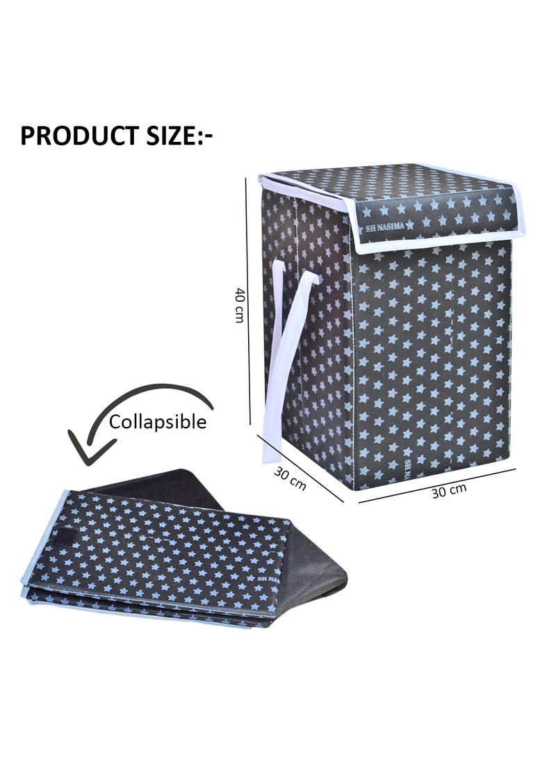 SH.NASIMA MANUFACTURER SH Nasima 35 L Laundry Basket with Handle Foldable Laundry Hamper Collapsible Laundry Sorter and Organizer Tall Storage Basket Pack 1 Black  - Image 3