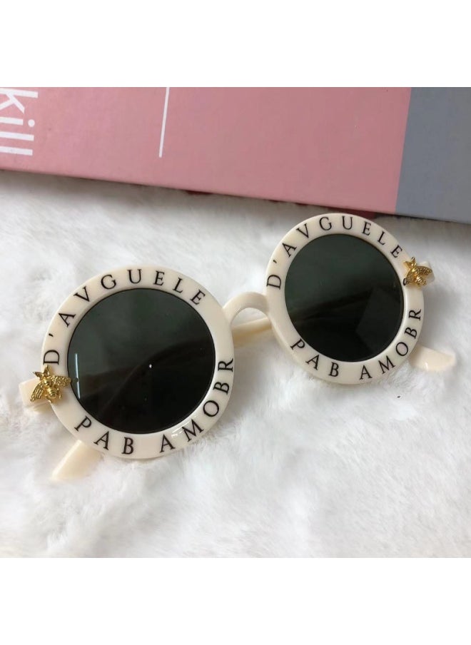 Generic - New Fashion Round Glasses Children Sunglasses Classic Cute Girls Kids Sun Glasses UV400 Protection Eyewear Baby De Sol Gafas-Lenses Color:C3-Frame Color:As shown in the figu - Image 1