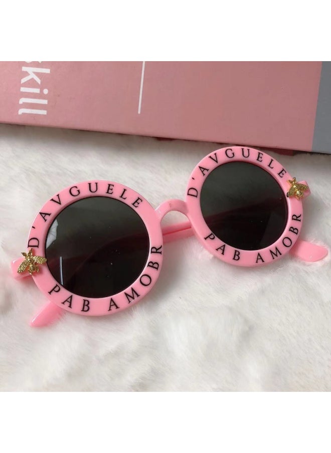 Generic - New Fashion Round Glasses Children Sunglasses Classic Cute Girls Kids Sun Glasses UV400 Protection Eyewear Baby De Sol Gafas-Lenses Color:C3-Frame Color:As shown in the figu - Image 1