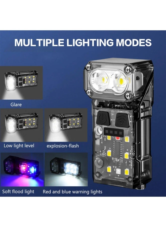 إيجيل مصباح يدوي صغير محمول بتقنية COB LED - 3 مصادر إضاءة، 5 أوضاع، قابل لإعادة الشحن عبر منفذ Type-C، مصباح رأس للعمل والتخييم - Image 3