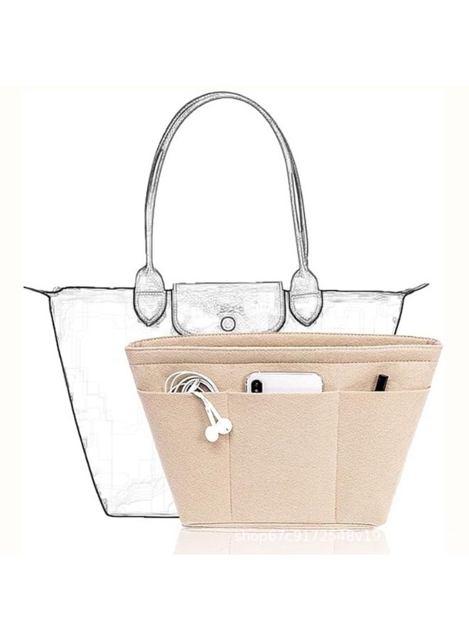 Purse Organizer Insert, Tote bag Organizer insert,Felt Bag Organizer With 12 Pockets, Compatible With Tote,Handbags (Beige/Medium) - Image 1