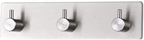 Eletree 3 Hooks Self Adhesive Hanger Coat Towel Robe Rack Rail Wall Mount Floating Stainless Steel Water and Rust Proof Heavy Duty Hooks for Modern Kitchen Bathroom Set of 1 - Image 1
