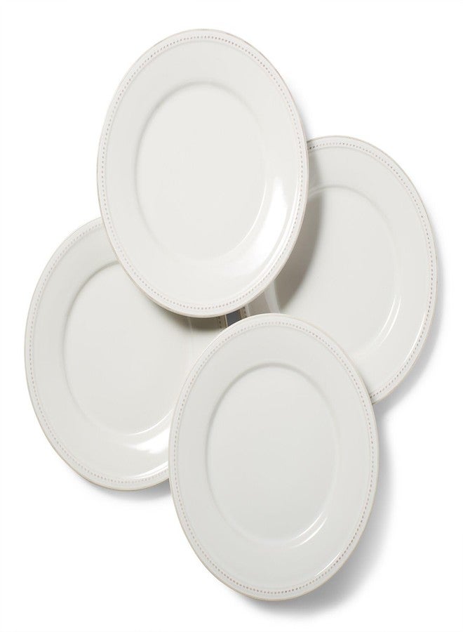 Sur La Table Pearl Dinner Plates, White, Raised Dot Border with Distressed White Glaze for Everyday and Formal Dining, Set of 4 - Image 2
