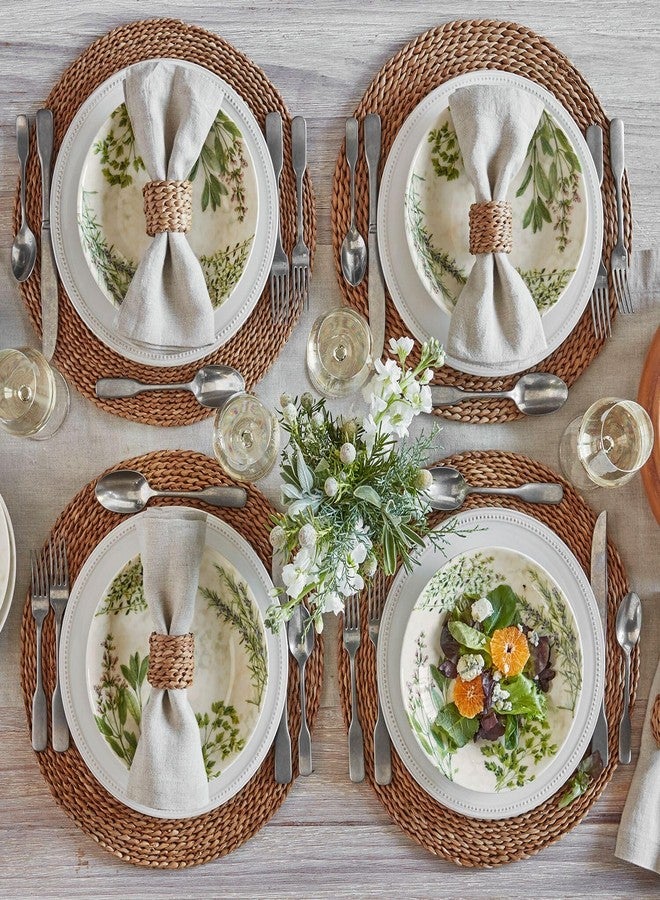 Sur La Table Pearl Dinner Plates, White, Raised Dot Border with Distressed White Glaze for Everyday and Formal Dining, Set of 4 - Image 4