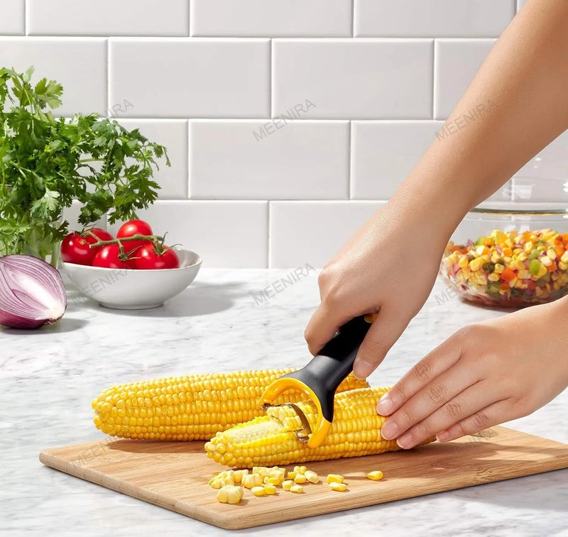 MEENIRA Corn Cutter Corn Stripper Corn Peeler Plastic Corn Seed Remover Cob Corn Cutter Easy Use for Home and Kitchen Multicolor 1 Pieces - Image 2
