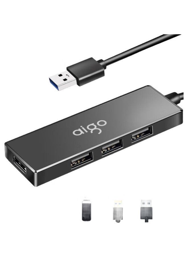 aigo Usb 2.0 Hub, 4-Port Hub Splitter, Laptop Expansion Dock, Usb Expansion Dock, Usb Extension Cable Adapter H01-2.0 - Image 2