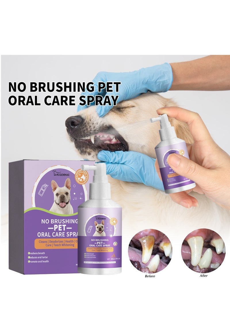YEGBONG Pet Teeth Cleaning Spray Pet Oral Cleaner Fresh Breath Deodorizing Deodorizing Cleaner - Image 1