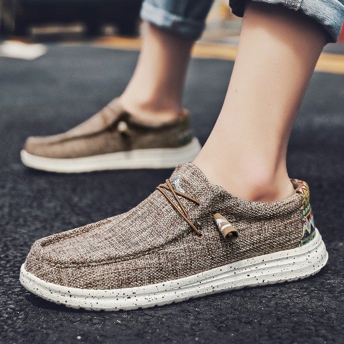 Couple Dude Loafers Trendy Casual Shoes Men'S Canvas Shoes Set Foot Lazy Men'S Slip-On Women'S Shoes - Image 2