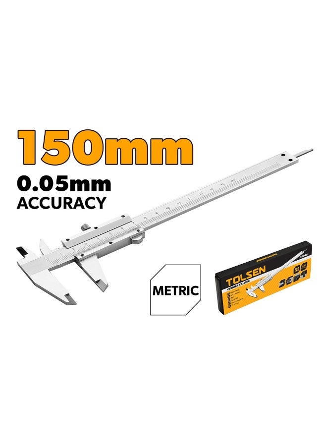 Tolsen 35048 Analog Vernier Caliper 0-150mm Precision Measuring Tool Chrome Plated - Image 2