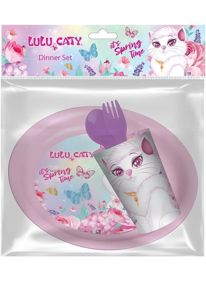 LULU CATY 139363 Meltem Baby Feeding Dinner Set 4 Pieces Purple