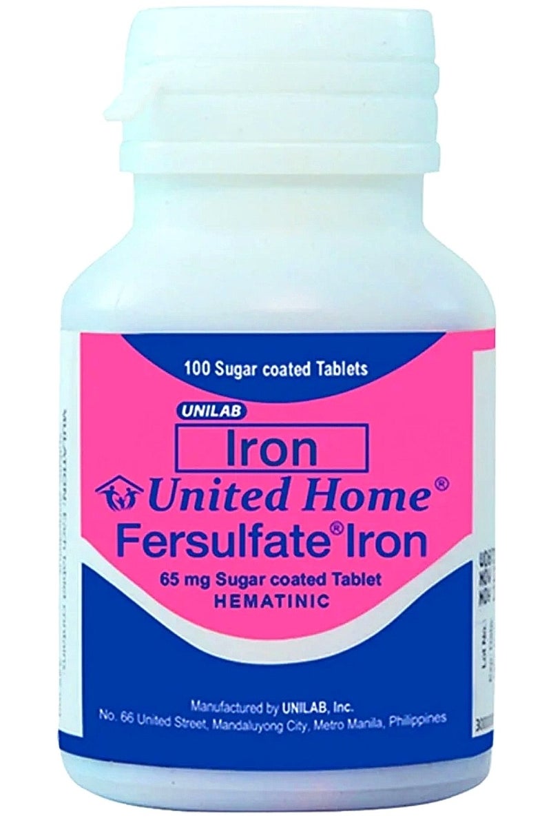 IRON United Home Fersulfate Iron Suger Coated 100 Tablets - Image 1