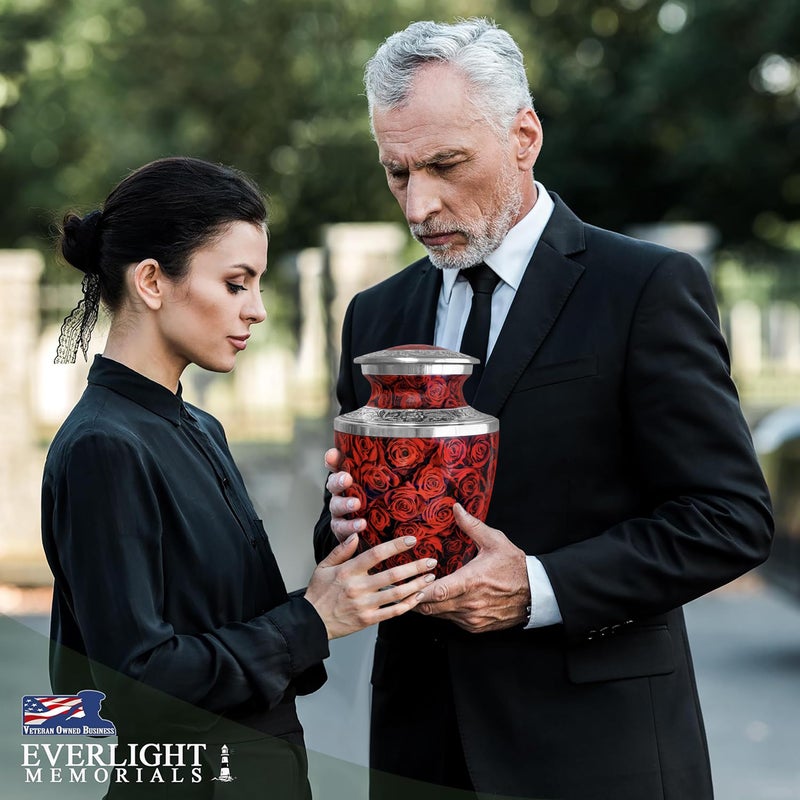 Everlight Memorials Crimson Rose Urn for Ashes for Women â€“ Large Cremation Urns for Adult Female â€“ Memorial Funeral Urn for Human Ashes, Home Display, or Burial (Large, Adult) - Image 5