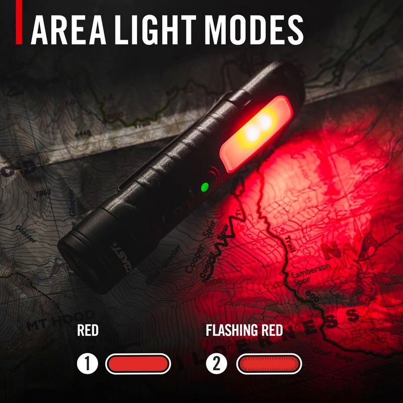 Coast KL35R 600 Lumen Rechargeable LED Pocket Flashlight with RED Light - Image 4