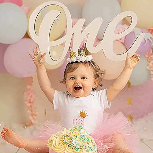 Cliths Set of 1 piece One Wooden Sign One Cutout Letter for 1st Birthday Party, One Sign One Banner Photo Prop for Baby Shower Party Decorations. Size:(16 IN) - Image 3