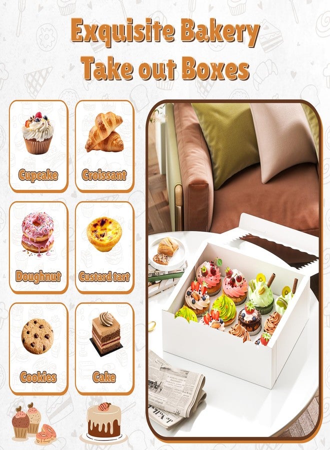 RYDDOY 4 Pack Cupcake Boxes, Hold 12 Standard Cupcakes, Cupcake Containers with Window and Inserts, High Grade Cupcake Holder, for Birthday Holiday Party, Supplies for Cupcakes, Desserts and More - Image 4