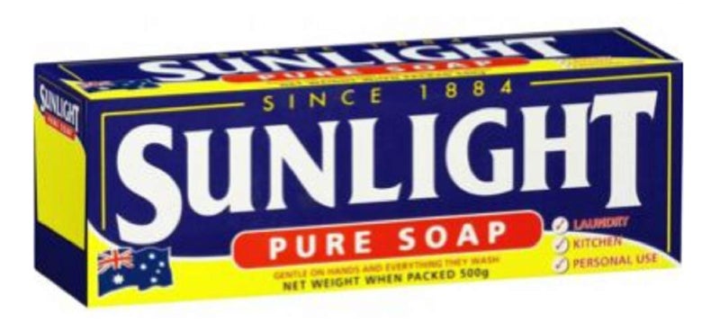 Sunlight Pure Soap 4 Bar Pack 500g for Laundry Kitchen or Personal Use