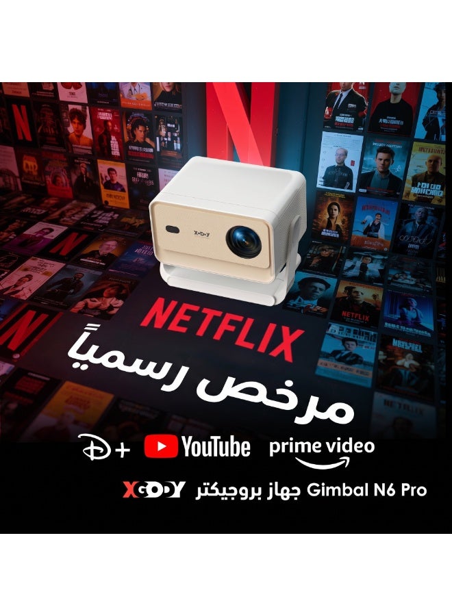 إكسجودي [نتفليكس رسمي] جهاز عرض XGODY N6Pro 700ANSI 1080P أصلي تركيز تلقائي حامل دوار 135° واي فاي 6 بلوتوث 32GB - Image 3