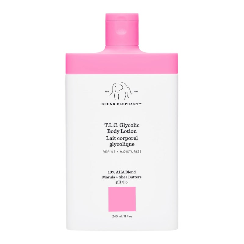 Drunk Elephant T.L.C. Glycolic Body Lotion - 240 ml/8 fl oz - Lightweight 10% Exfoliating AHA Lotion - Clean Clinical Skincare - Cruelty-Free - Free of Essential Oils, Silicones, and Fragrance - Image 1