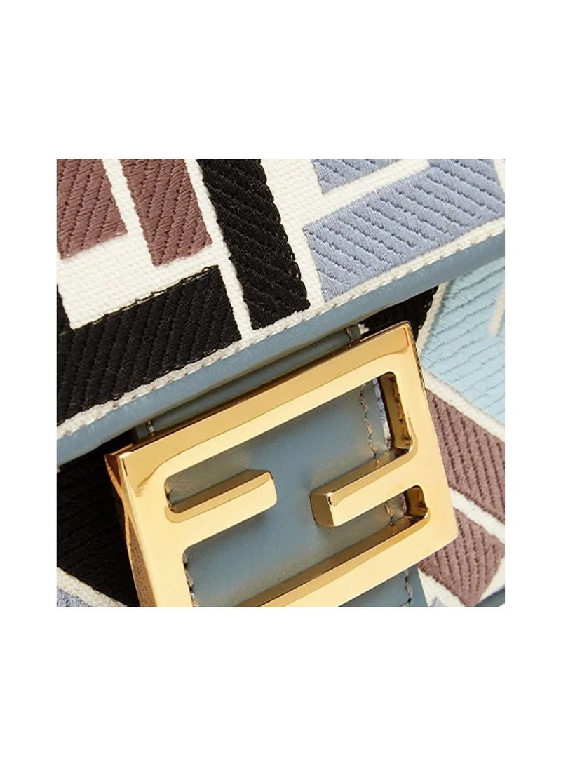 Fendi Rx Canvas Vitello King Extra Strap FF Embroidered Baguette - Image 5