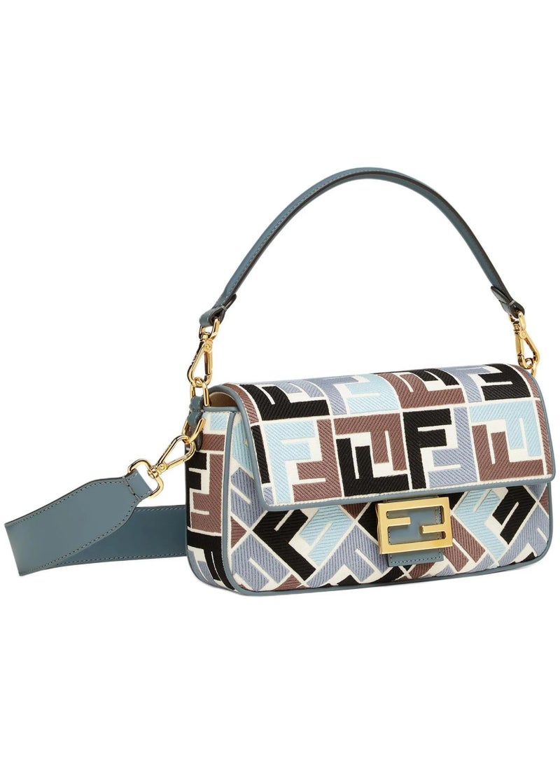 Fendi Rx Canvas Vitello King Extra Strap FF Embroidered Baguette - Image 2