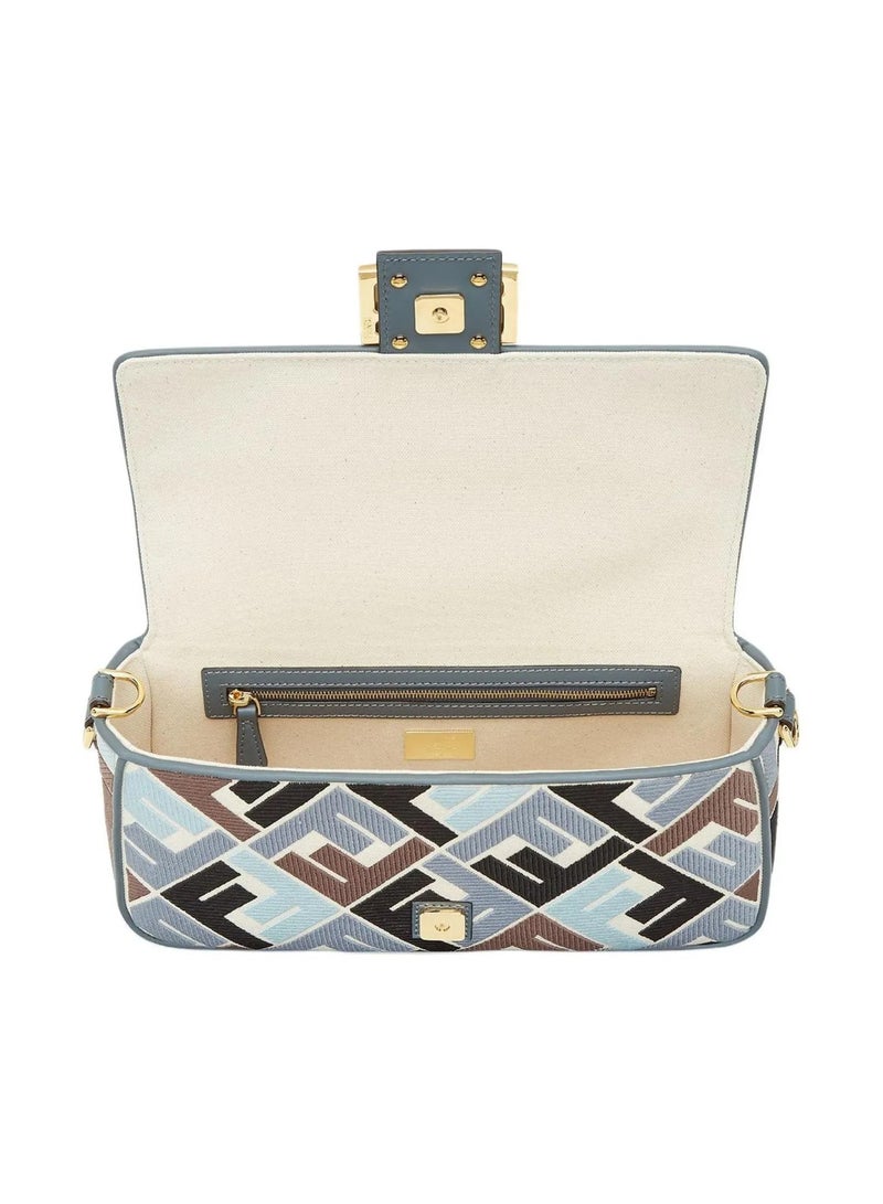 Fendi Rx Canvas Vitello King Extra Strap FF Embroidered Baguette - Image 4