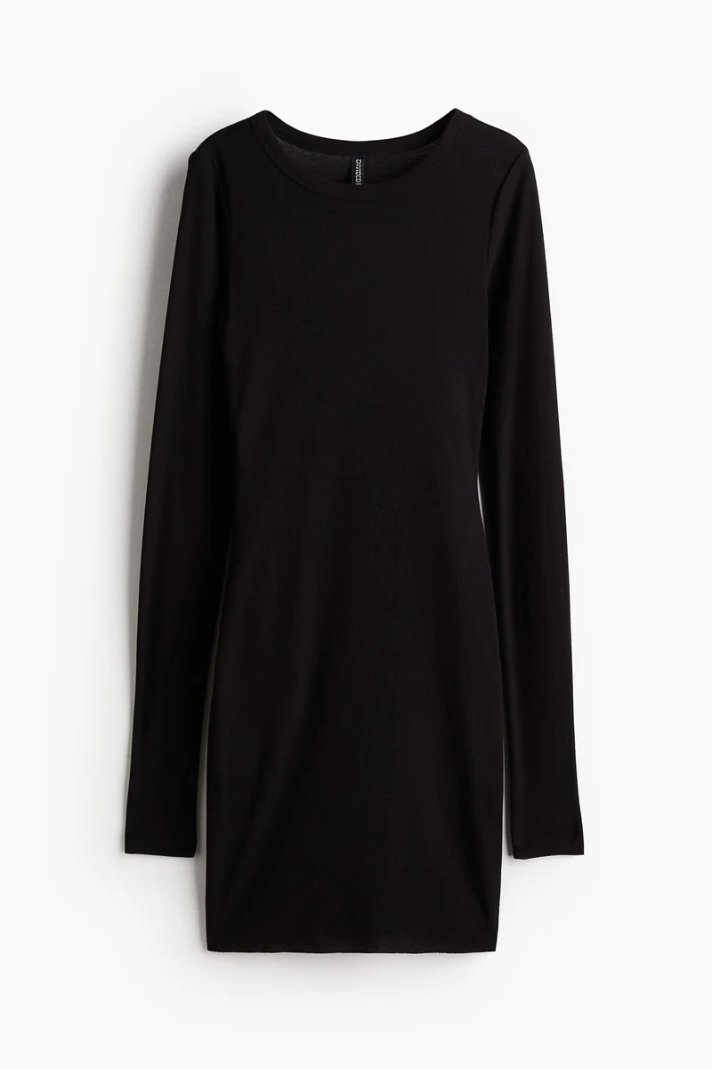 اتش اند ام فستان بوديكون من نسيج مضلع مرن