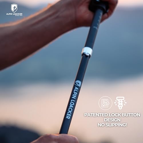 ALPIN LOACKER Collapsible Trekking Poles for Hiking I Aluminium Hiking Poles Ultra Lightweight I Adjustable Trekking Poles for Women and Men with Cork Grip, 45 to 53 inches - Image 3