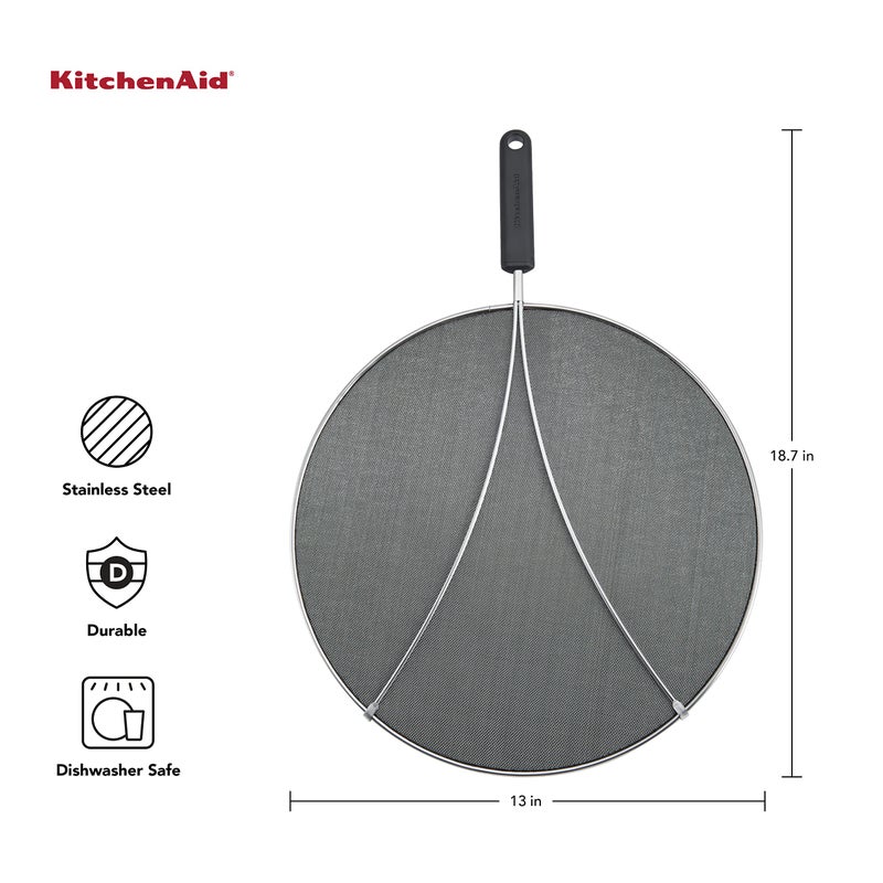 KitchenAid Gourmet Odor Absorbing Splatter Screen, 13-Inch, Black - Image 2