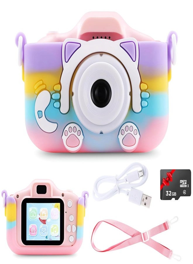 KOOCE Kids Digital Camera with Cat Design – Compact Selfie Camera for Girls & Boys, 2.0" Screen, Video Recorder, Photo Capture, Built-in Games, Includes 4GB SD Card - Image 1