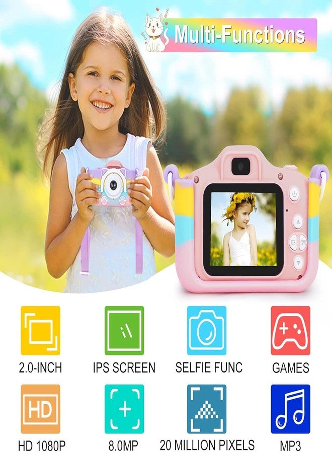 KOOCE Kids Digital Camera with Cat Design – Compact Selfie Camera for Girls & Boys, 2.0" Screen, Video Recorder, Photo Capture, Built-in Games, Includes 4GB SD Card - Image 2