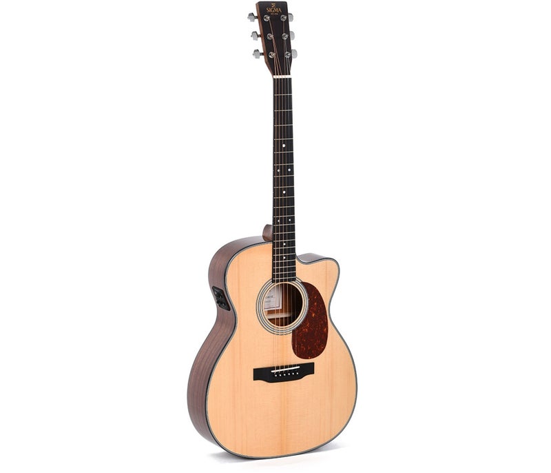 Sigma 000MC-1E 14 Fret Cutaway Acoustic Guitar - Natural High Gloss - Image 2