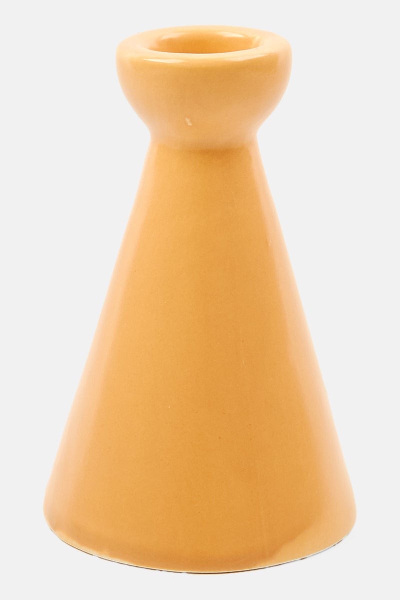 Muy Mucho Ceramic Candle Holder, Taupe  - Image 1