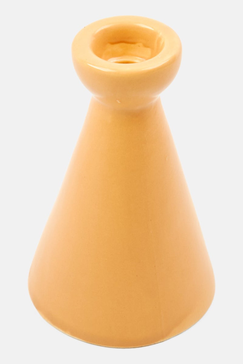 Muy Mucho Ceramic Candle Holder, Taupe  - Image 2