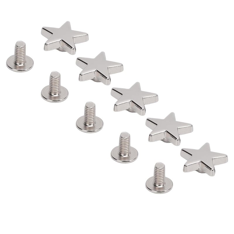 Leather Rivets Kit,Small Screws for Handbags,Pentagram Rivets, 50 Sets Screw Kit of Fixing Rivet(Silver) - Image 3