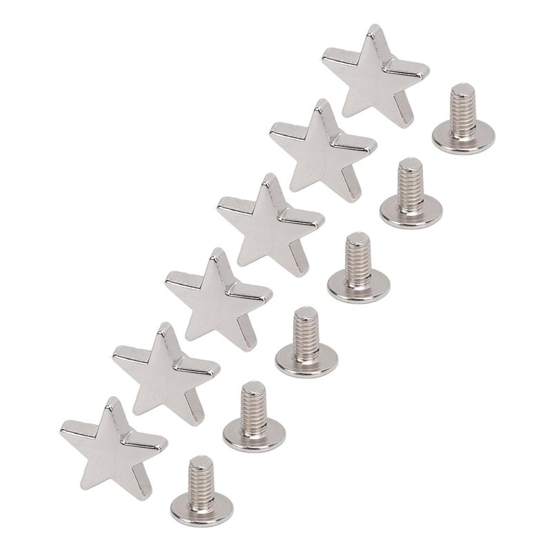 Leather Rivets Kit,Small Screws for Handbags,Pentagram Rivets, 50 Sets Screw Kit of Fixing Rivet(Silver) - Image 1
