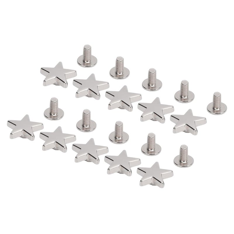 Leather Rivets Kit,Small Screws for Handbags,Pentagram Rivets, 50 Sets Screw Kit of Fixing Rivet(Silver) - Image 2