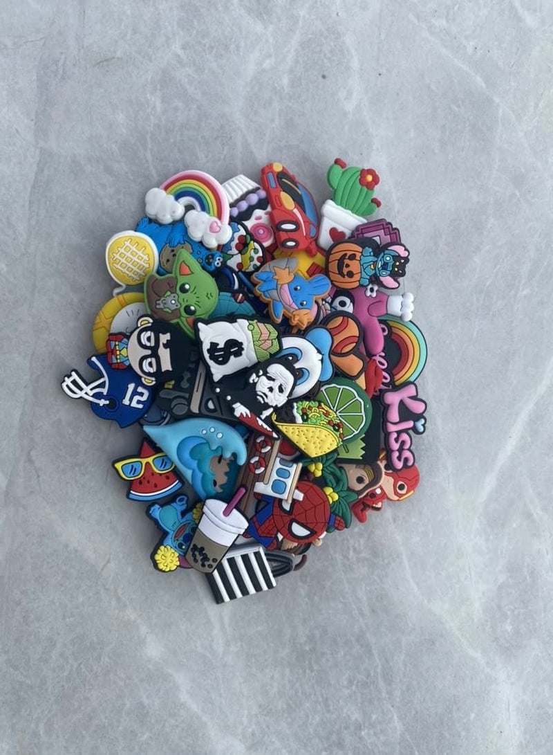 SYOSI Shoe Decoration Charms, 50 Pcs Random Different Charm for Crocs Shoe, Buckle Party Favors ​Mini Charm Bracelet Wristband for Men Women Kid - Image 4