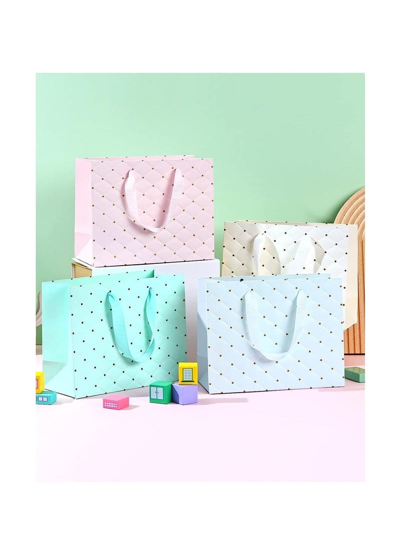 Captaintech Gift Bags Medium Gift Bag-Birthday Gift Bag for Presents, Thicken Natural Craft Wrapping Bags with Handle, Unique Wedding Birthday Party Baby Shower Teacher Gift Bag, Men Women Gift Bag 4Pcs - Image 3