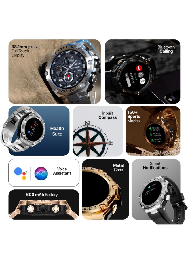 Fire-Boltt Renewed - Fire-Boltt Assault Rugged Smartwatch with 1.5" HD Display and Bluetooth Calling - Image 3