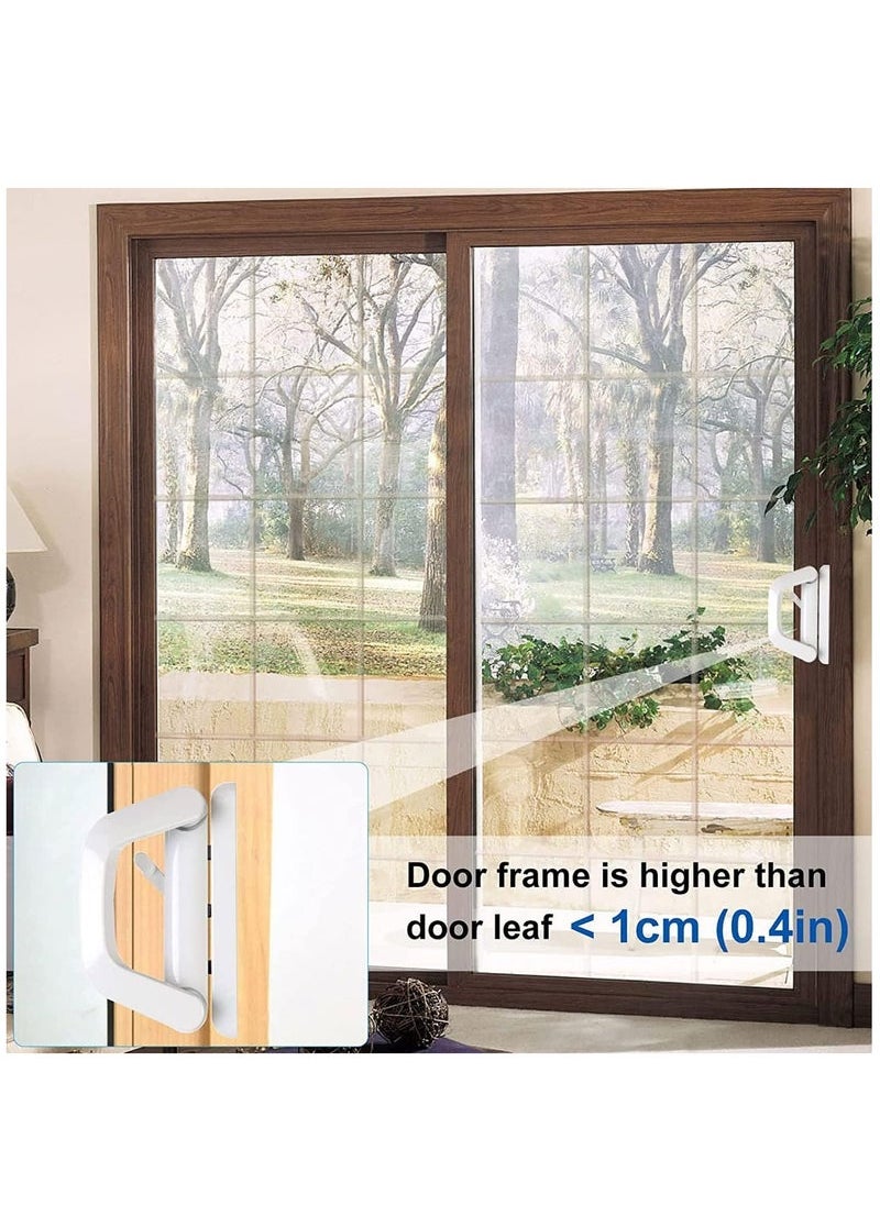 Generic - Patio Door Handle Set, Replacement Sliding Glass Door Lock Set with Key Cylinder & Mortise Lock for Door Thickness from 0.75in to 1.4in, 4-15/16 Screw Holes, Reversible Design (White) - Image 1